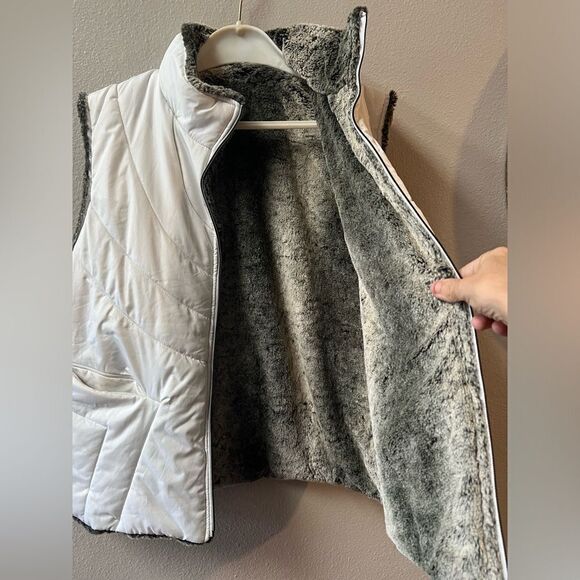 KC COLLECTIONS FAUX FUR/PUFFER REVERSABLE SKI VEST WOMENS SIZE XXL - Picture 6 of 7